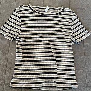 grey striped shirt